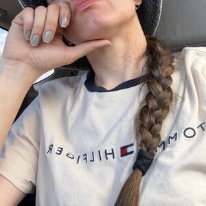 Tommy Hilfiger cream t-shirt Size S #preppy #classic